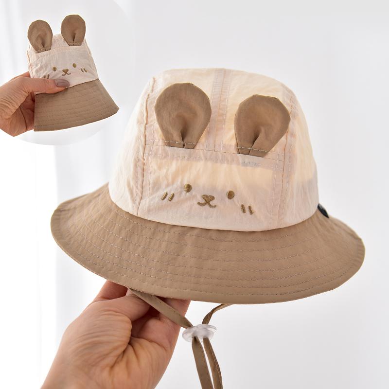ベビー ファッション 帽子 バケットハット 日よけ ひさし帽 小物 耳 動物柄 衣料品 頭 ヘッド 保護 かわいい 幼児 赤ちゃん 装飾 春秋 屋外 外出 レジャー キッズ
