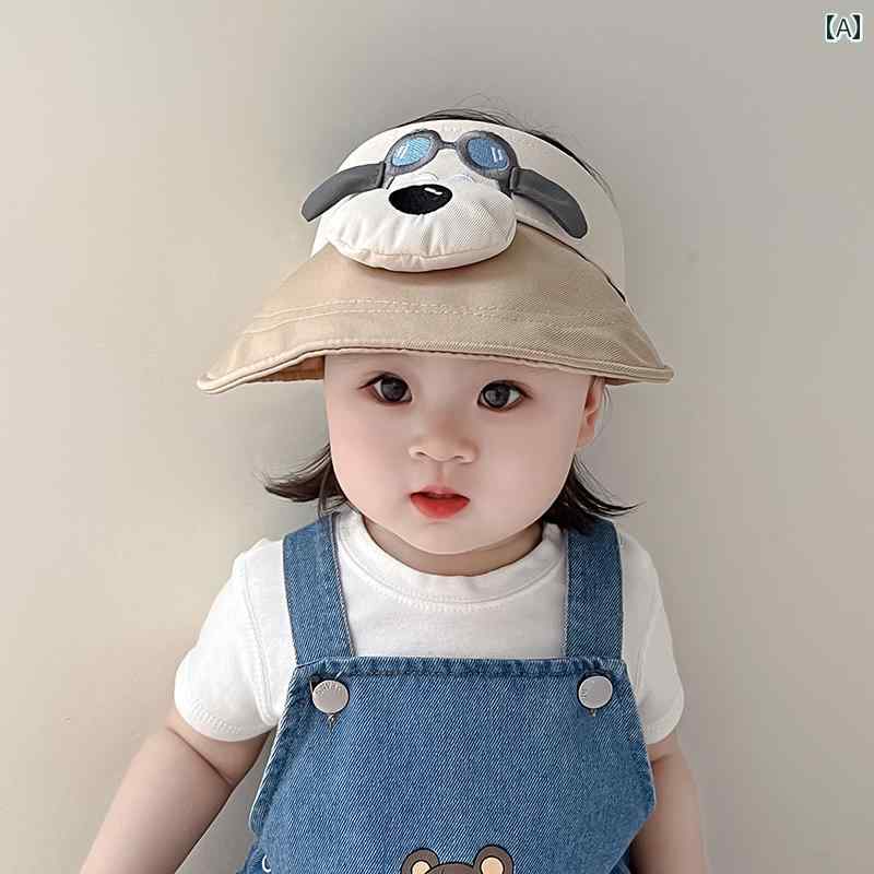 サンバイザー 子供 帽子 夏 薄手 空 トップ 日焼け防止 帽子 男の子 女の子 赤ちゃん つば広 抗UV 日よけ ひさし