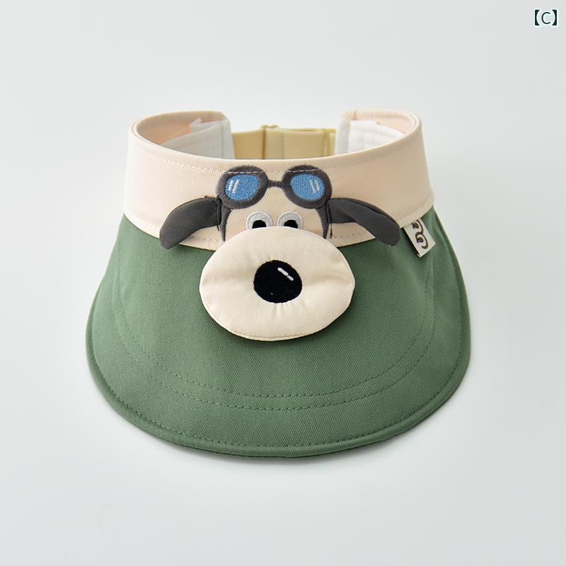 サンバイザー 子供 帽子 夏 薄手 空 トップ 日焼け防止 帽子 男の子 女の子 赤ちゃん つば広 抗UV 日よけ ひさし 3