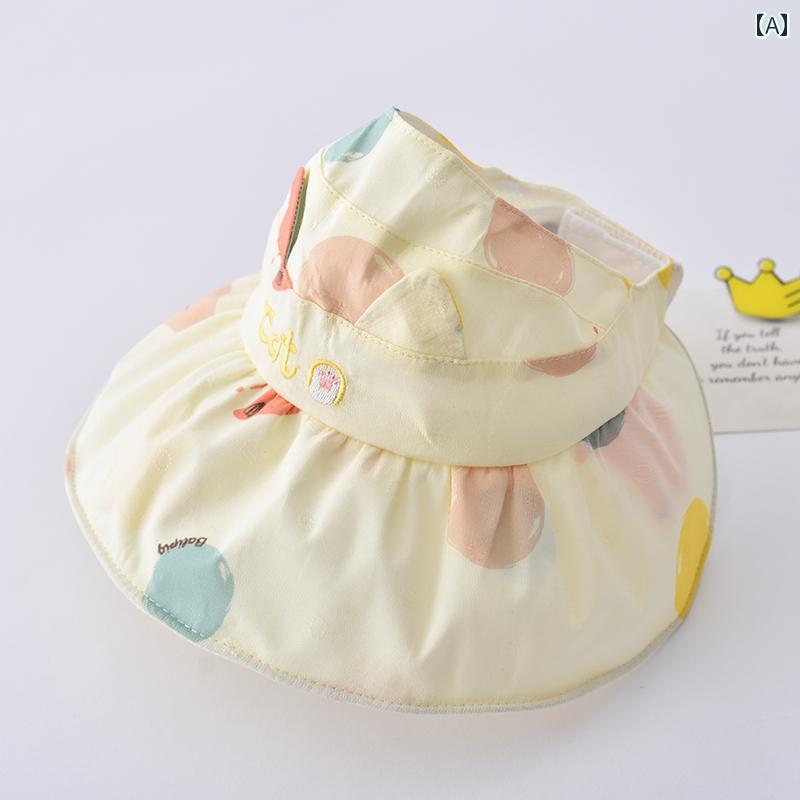 ベビー キッズ 子供 夏 つば広サンバイザー メンズ レディース兼 UV陽射し対策 調整可能 コンパクト かわいい おしゃれ 快適 通気性 柔らかい 外遊び 屋...