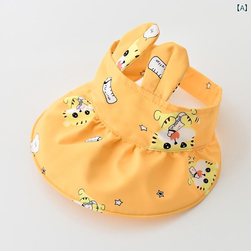 サンバイザー ベビー 赤ちゃん 子供 夏 メンズ レディース兼 UV陽射し対策 調整可能 軽量 かわいい おしゃれ 快適 通気性 柔らかい 日よけ 外遊び 屋外...