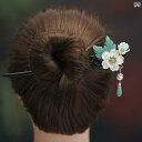 ヘアピン 簪 ヘアアクセサリー 髪留め 髪飾り レディース レディース かんざし アップヘア お団子ヘア 花モチーフ 映える ギフト 牡丹 白 緑石 チャーム ...