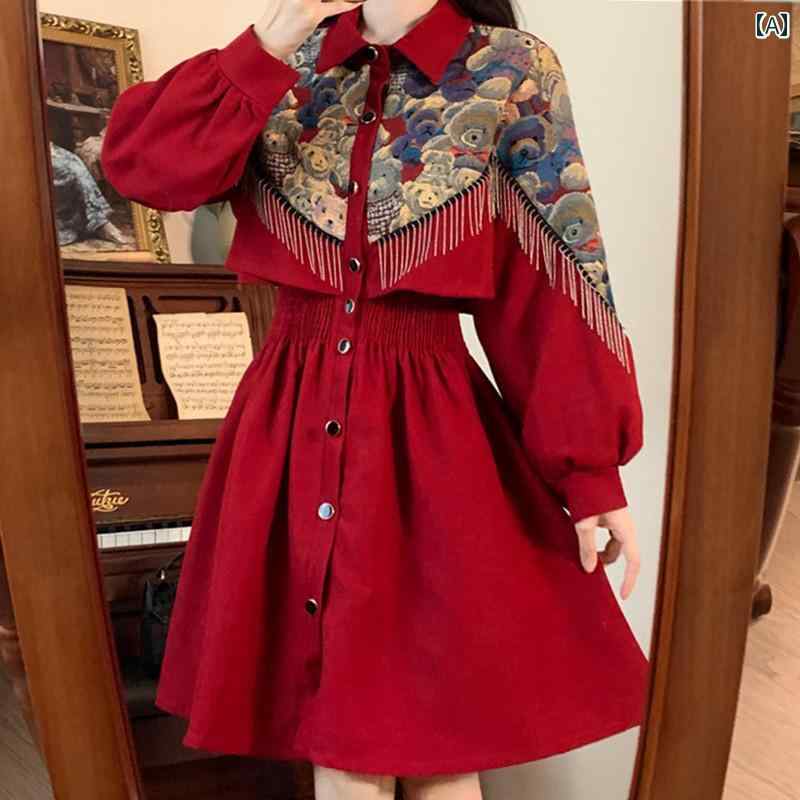 ワンピース ドレス Aラインドレス 秋冬 夏 大きめサイ