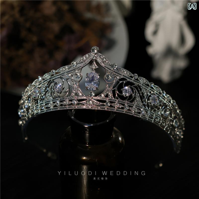 ティアラ ジュエリー アクセサリー ブライダル プリンセス アメリカン レトロ エレガント クラウン ヘ..