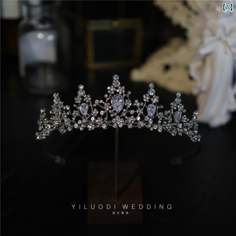 ジュエリー アクセサリー ブライダル プリンセス シンプル 韓国 ストーン クラウン ティアラ 女の子 誕..