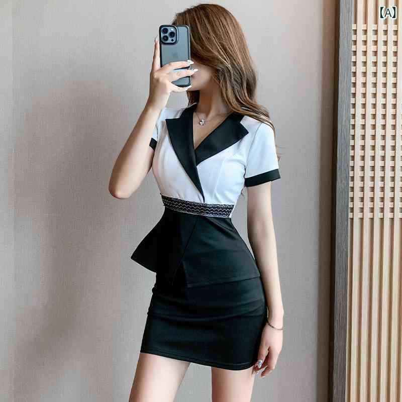 エステ 美容サロン 制服 レディース レディース ユニフォーム スーツ スパ マッサージ セラピスト フロント リラクゼーション ケア 黒 ピンク フィット フェミニン シック