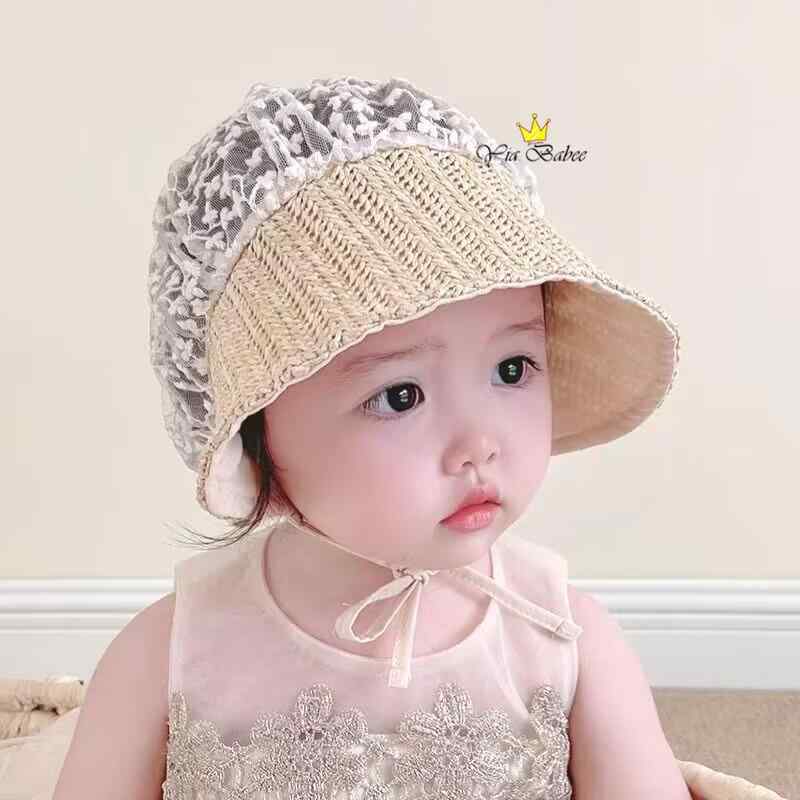 ベビー 帽子 キャップ つば レース 花柄 涼感 日除け 小物 日除け 頭 ヘッド 保護 雑貨 かわいい 幼児 赤ちゃん 装飾 夏 屋外 外出 レジャー 子供