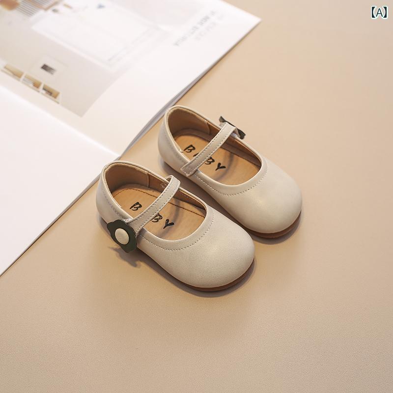 ベビー キッズ シューズ レザー フォーマル エレガント キック防止 ソフトソール 通気性 軽量 プリンセス 女の子 革靴 赤ちゃん 幼児 靴