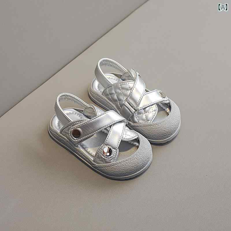 ベビー キッズ シューズ 夏 サンダル 夏 アンチキック 滑りにくい ビーチ ソフトソール カジュアル 子供 幼児 靴