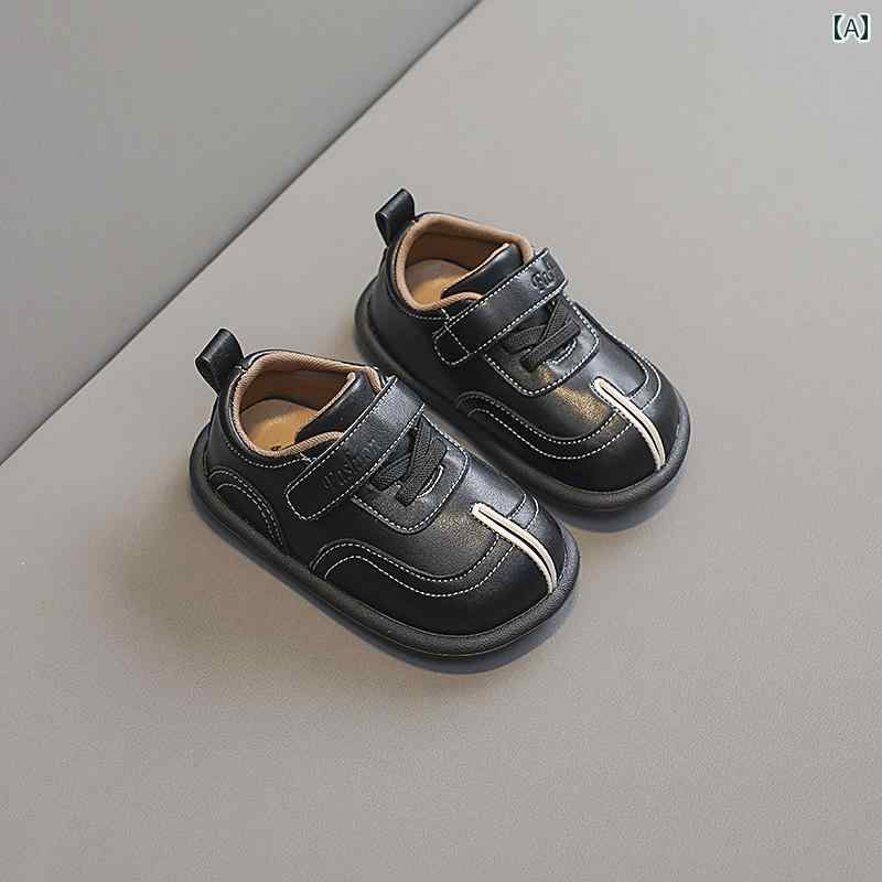 ベビー キッズ シューズ レザー フォーマル 滑りにくい ユニセックス 革靴 韓国 コントラストカラー 幼..