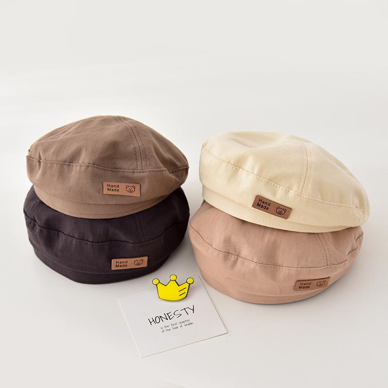 ベビー ベレー帽子 クマ柄 洗濯可能 頭 ヘッド 保護 雑貨 かわいい 幼児 赤ちゃん 装飾 春秋 屋外 外出..