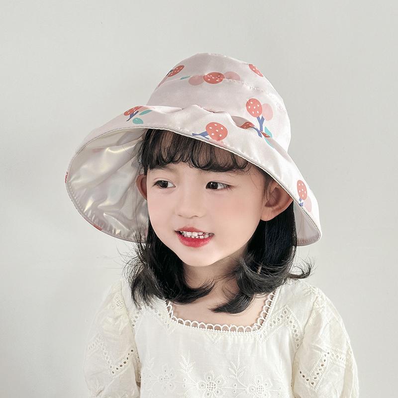 ベビー サンバイザー UVカット 柄物 帽子 キャップ つば 小物 日除け 頭 ヘッド 保護 雑貨 かわいい 幼..