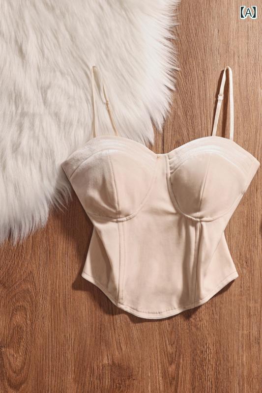 キャミソール ノースリーブ 起毛 秋冬 ショート丈 タイトフィット スリム 女の子 トップス モダン セク..