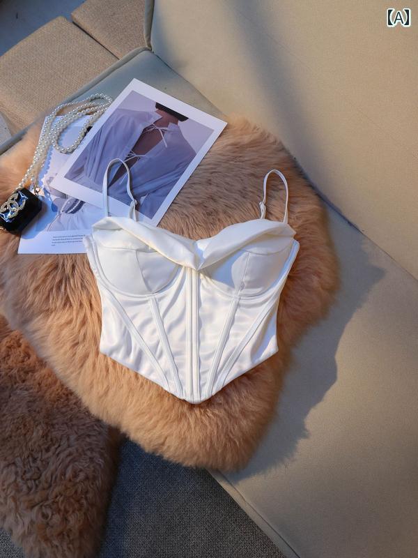 レディース フレンチ ビスチェ モテ服 セクシー お腹見せ レイヤード かわいい おしゃれ きれいめ 韓国..