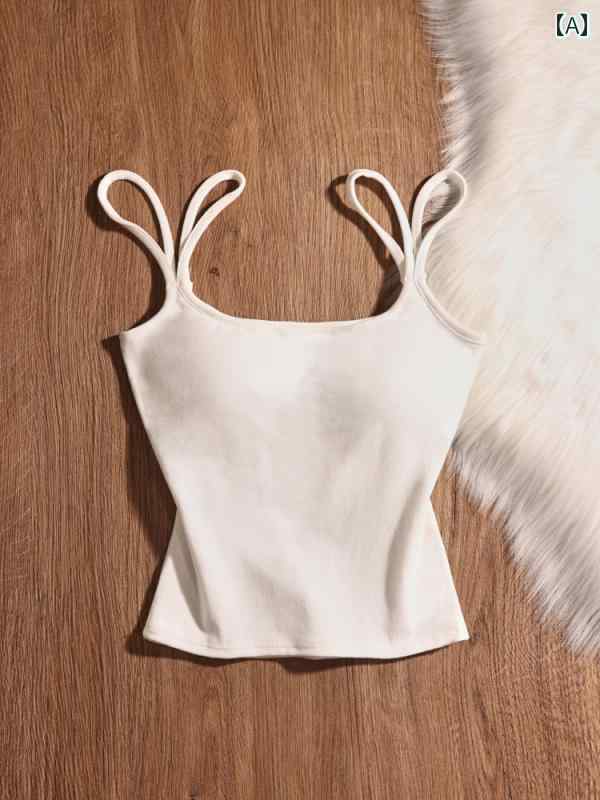 レディース トップス 夏 フレンチ キャミソール モテ服 セクシー お腹見せ レイヤード おしゃれ 女の子 韓国 イベント フェス パーティー 日常着 お祝い ヨガ レジャー デート アップ 映え