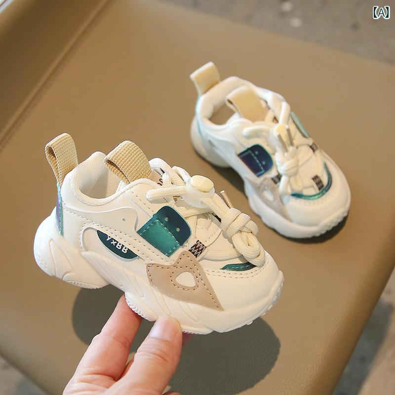 ベビー キッズ シューズ カジュアル スポーツ スニーカー おしゃれ 春秋 滑りにくい 柔らかい 子供 革 赤ちゃん 幼児 運動靴