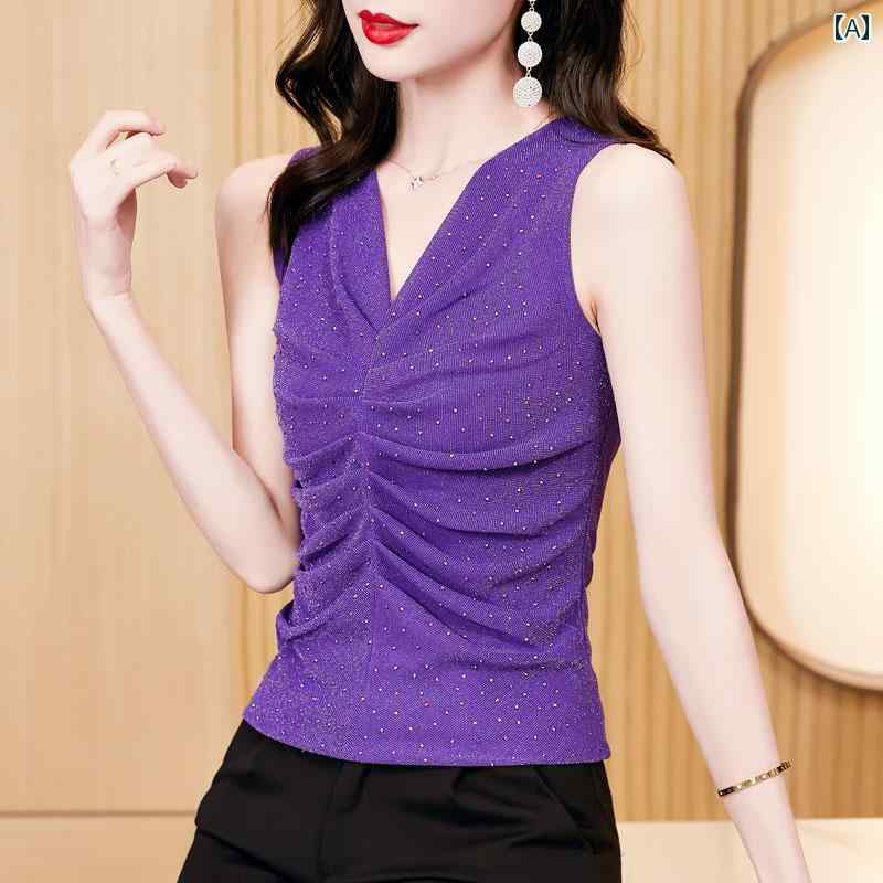Sleeveless - シャツ ブラウス ノースリーブ 春夏 アーバン ノーブル 上品 スタイリッシュ ミセス マザー ショッピング ビジネス 学校行事 快適コーデ レディース