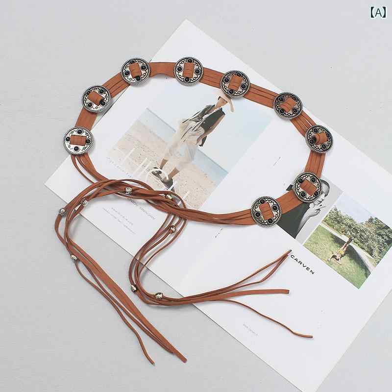 ベルト おしゃれ レディース ロング 装飾 結び目 レトロ ウェスタン ファッション スカート