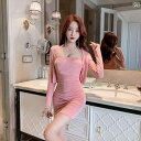 レディース ワンピース 長袖 ボレロセット セクシー エレガント タイト ヒップライン フィット 豪華感 韓国 パーティー ディナー ステージ キャバ 夜 デート アップ 映え