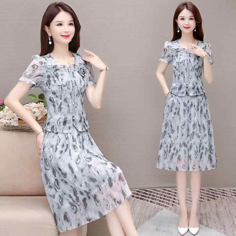レディース ファッション セットアップ トップス ドレス スカート セットアップ ひんやり 涼しい 快適 ロング スリム フィット 豪華感 エレガント 婦人服 清楚 おしゃれ 夏 レディース