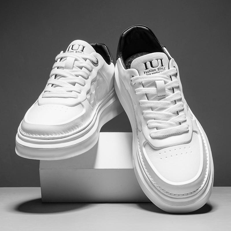 メンズ 秋 カジュアル 白靴 スニーカー レザー スポーツ レジャー アウトドア 白靴 厚底 シューズ