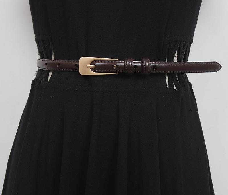 シャツ レディース 夏 カジュアル ベルト ブラウンレザー 細い ベルト 装飾 ファッション ズボン ウエスト ベルト