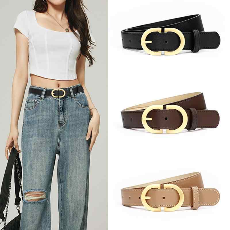 レディース カジュアル ベルト 韓国 ジーンズ 装飾 ベルト 黒 ファッション ベルト 茶色 薄手 ズボン ベルト