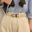 レディース ベルト キャンバス 弾性 織り ベルト 韓国 レトロ パンチ フリー 学生 装飾 ジーンズ ベルト