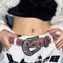 レディース ロック ベルト サブカルチャー y 2 k ミレニアム ホット ガール パンク クール ケバケバ スパークリング ベルト