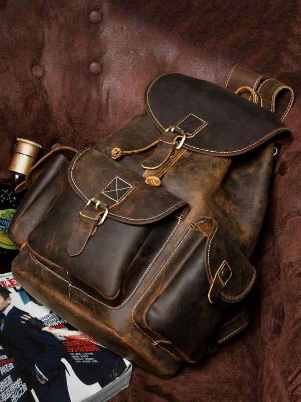 レディース レトロ 牛革 バック パック レザーバック パック 革 通学 屋外 旅行 バック パック コンピュータ バッグ