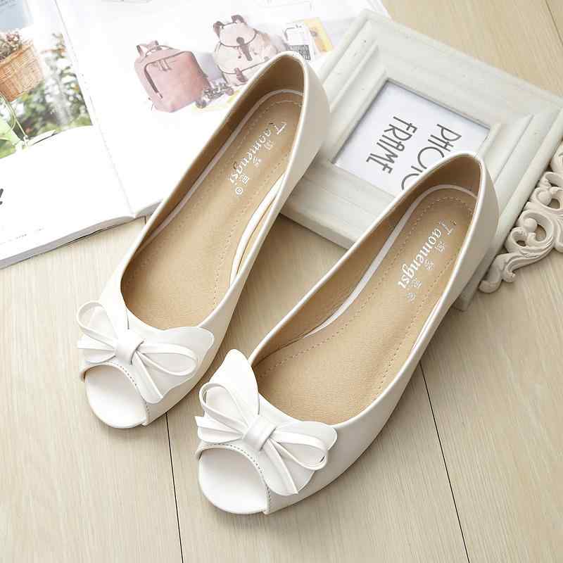 レディース 夏 シューズ フィッシュ マウス シングル シューズ S サイズ 3334 柔らかい ソール フラッ..