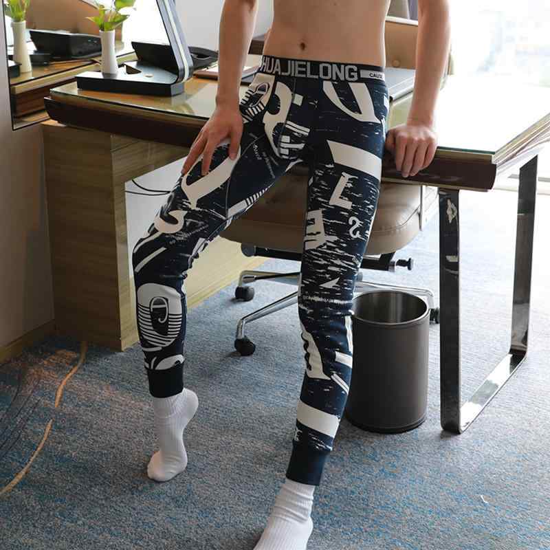 パンツ メンズ コットン 冬 ウール サーマル 裏起毛 厚手 ファッション プリント タイト 暖かい レギンス ベルベット