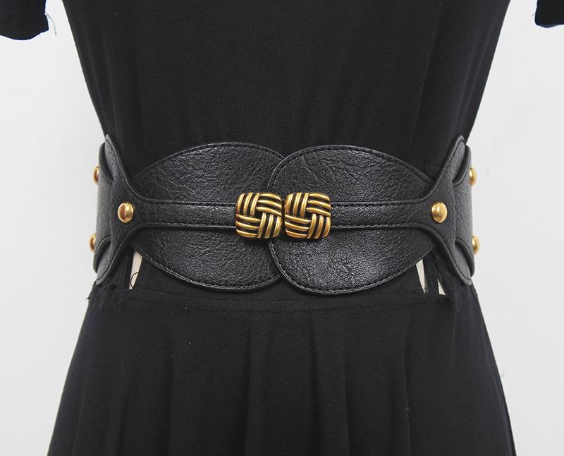 スカート レディース ベルト おしゃれ ガードル 装飾 ダウン レトロ ブラウン 弾性 ワイド ベルト