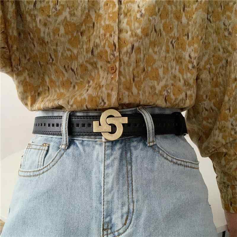 メンズ ジーンズ ベルト パンチング い 女性用 韓国 フル ホール ベルト 装飾 シンプル ジーンズ