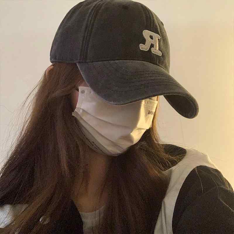 レディース カジュアル キャップ ウォッシュド オールド ブラック ベースボール キャップ アメリカン ワイド ブリム ピーク ド キャップ 拡大 深くった 長い つば ビッグ ヘッド ハット