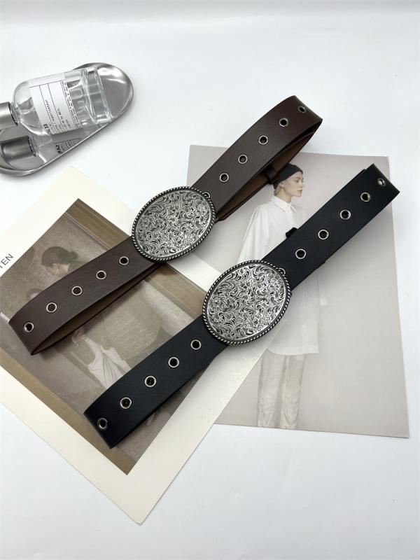 レディース カジュアル ジーンズ ベルト レトロ 彫刻 ワイド ベルト 装飾 ジーンズ ベルト アメリカン ..