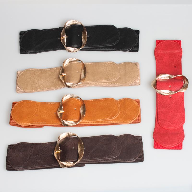 ドレス レディース カジュアル ベルト 装飾 ベルト 伸縮性 不規則 伸縮性 ワイド ウエスト バンド ブラック