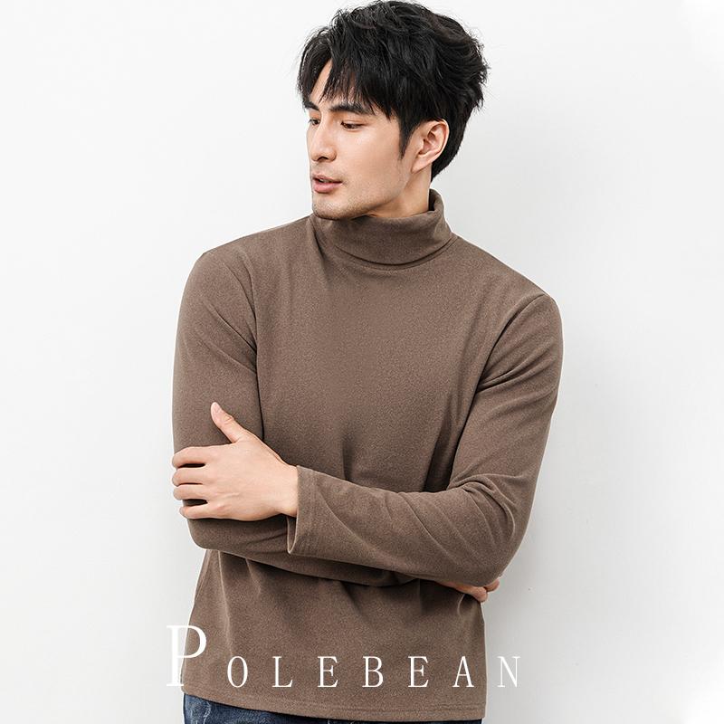 シャツ メンズ 冬 長袖 トップス 起毛 底 ハーフ タートルネック 厚く 暖かい 両面 ベルベット スウェット T