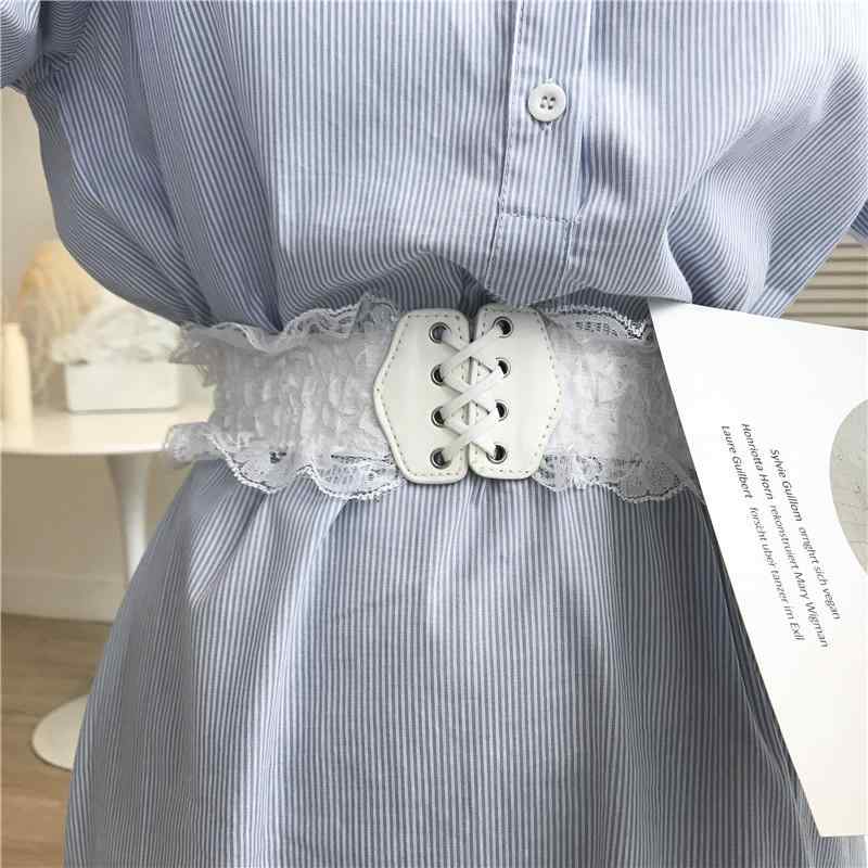 レディース ベルト おしゃれ ウエストバンド 女性用 韓国 レース 伸縮性 弾性 ウエスト バンド シンプ..