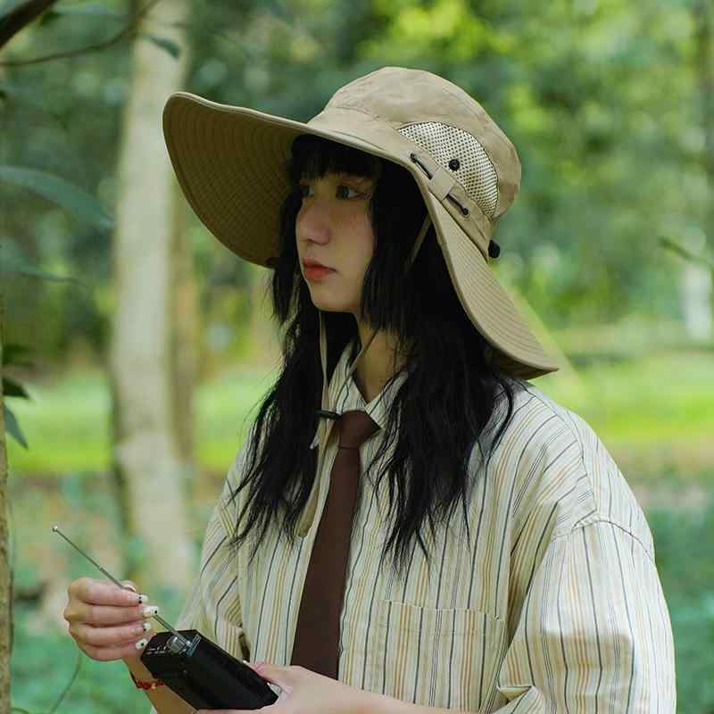 レディース 夏 帽子 キャンプ つば広 釣り帽子 日焼け防止 ハイキング 屋外 ハイキング サンシェード ..