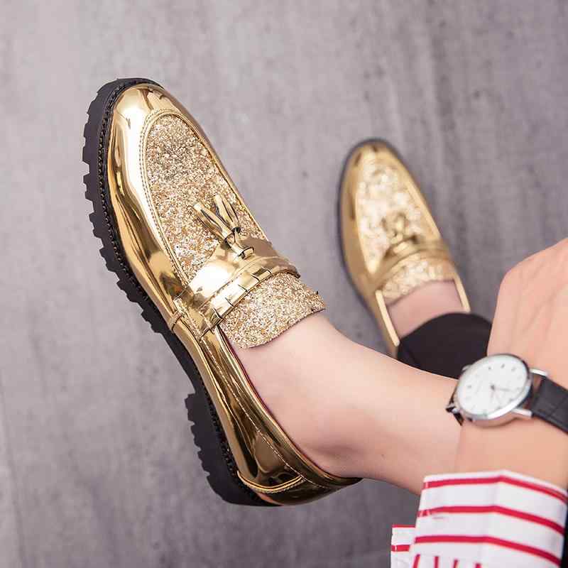 メンズ チェルシー ゴールド トゥ レザー シューズ エンチャントレス レザー ブーツ ブルー ゴールド ..