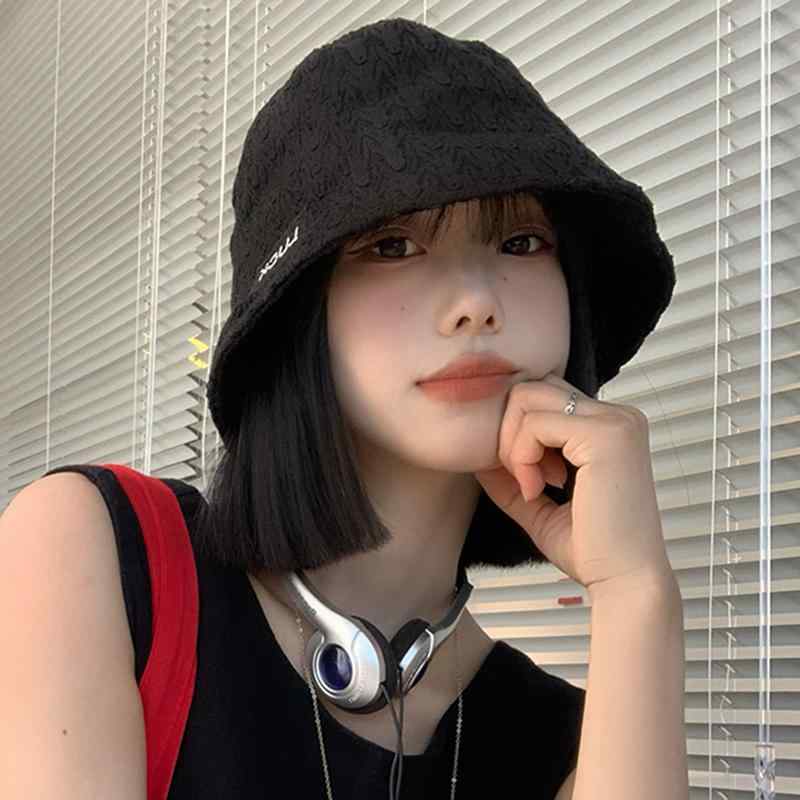 レディース 春 夏 釣り 帽子 アウトドア 登山帽 レター ド バケット ハット 黒 万能 和風 頭囲 大きい バケット ハット 韓国小顔 見え 帽子