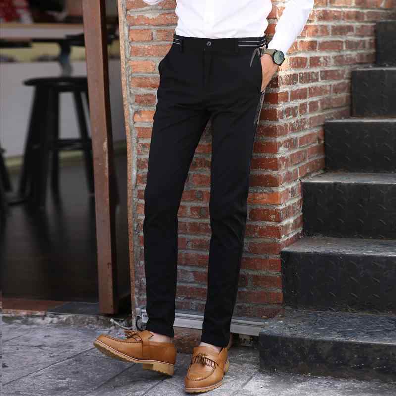パンツ メンズ 夏 カジュアル フォーマル スラックス スーツ 薄手 ビジネス 服装 スリム 韓国 裾細 スーツ