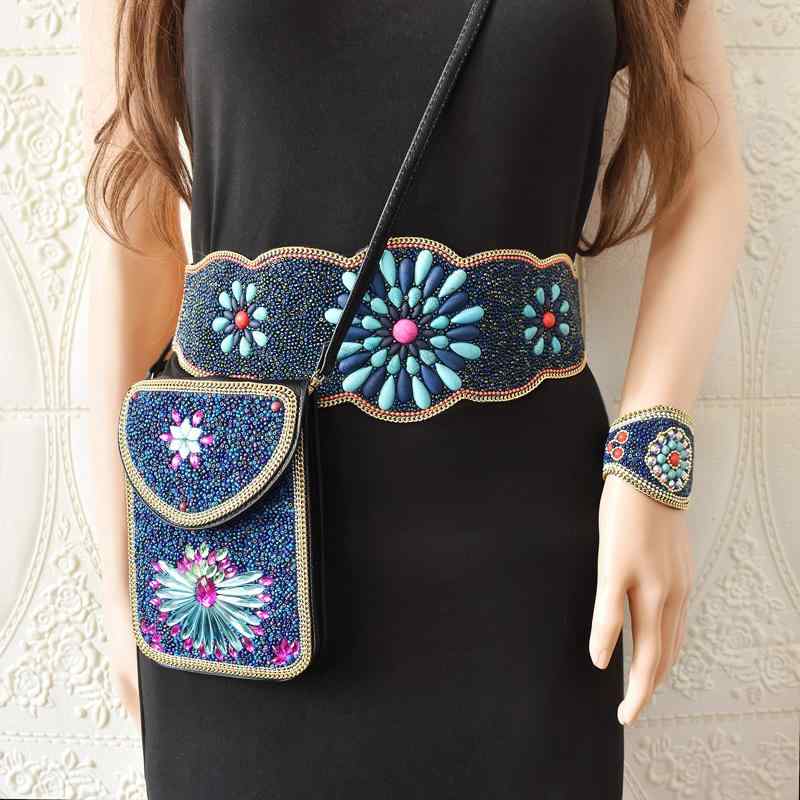 ドレス ウエスト ベルト エスニック モンゴル ガードル 女性 ワイド ベルト 装飾 ウエスト チェーン ア..