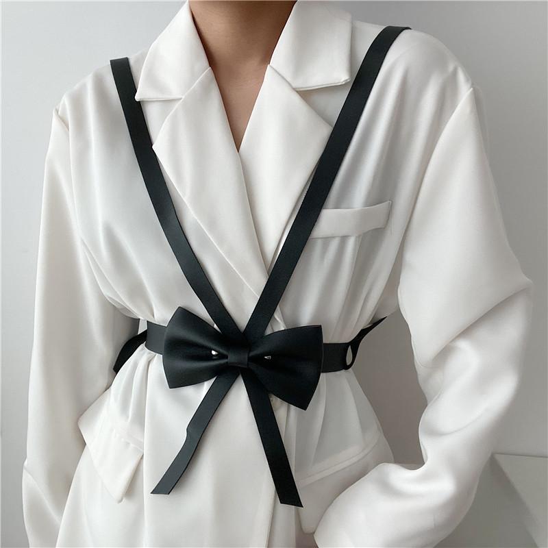 ドレス レディース ベルト おしゃれ ウエストバンド 蝶 結び 装飾 女性用 サスペンダー ベルト パンク ..