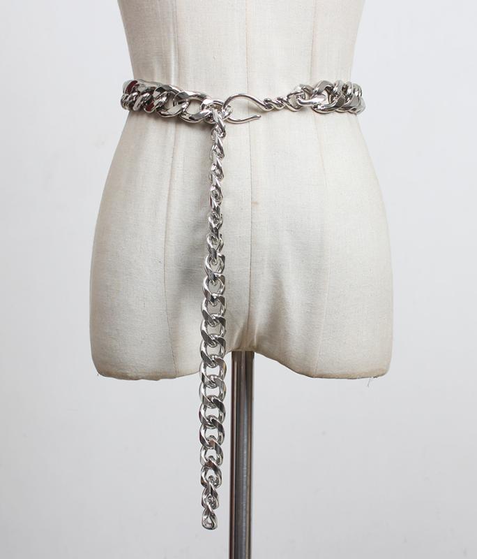 シャツ レディース ベルト パンク ストリート 太い チェーン チェーン アメリカ ヒップ ホップ メタル ウエスト チェーン ベルト(4.0)