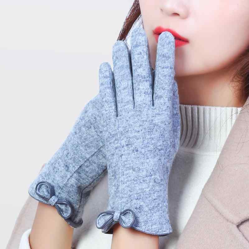 レディース 冬 ウール ライディング グローブ サイクリング 運転用 手袋 韓国 ベルベット 厚手 暖かい ..