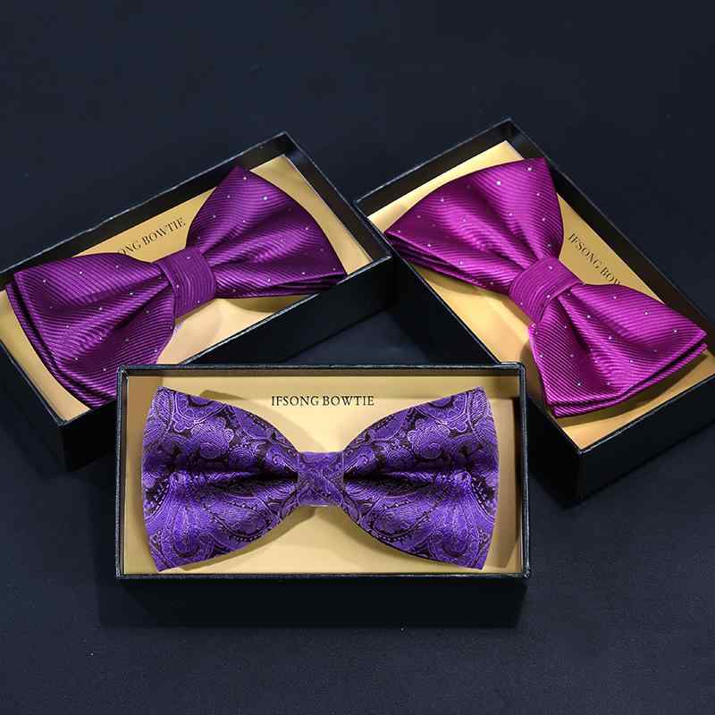 メンズ フォーマル 蝶 ネクタイ ボウタイ ダークパープル 結婚式 スーツ 花婿 付添人や 花婿 付添人用 蝶 結婚式お祝い 韓国(4)