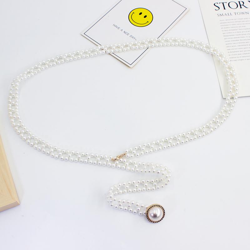 ドレス レディース ベルト おしゃれ パール ウエスト チェーン エレガント 装飾 ハイエンド ファッショ..