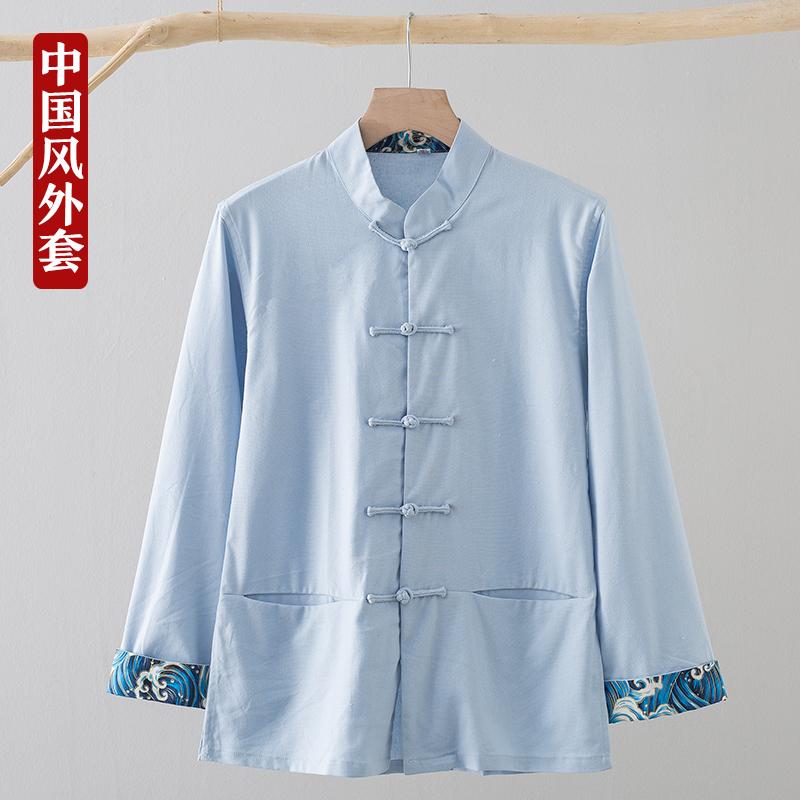 ジャケット メンズ 春 中華風 漢服 付添人 レトロ ファッション チュニック スーツ レトロ 中華風 唐 スーツ